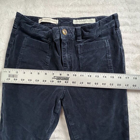 Anthropologie Pilcro High-Rise Skinny Corduroy Pants Size 29 Navy Blue Stretch - Picture 7 of 11
